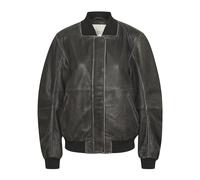 My Essential Wardrobe - Giacca Bomber in Pelle Retro Wash - - Jackets - Donna - Grigio - L