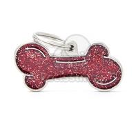 My family medaglietta - Osso rosso glitterato S (GL01SMALLR)