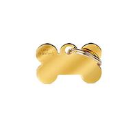 My Family - Medaglietta per Cane e Gatto - Collezione Basic - Osso Piccolo - Ottone Dorato (8055960251575)