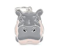 My Family Medaglietta per Cane Personalizzata, A Forma di Ippopotamo, Targhetta Cane con Incisione Gratis, Smaltata a Mano in Metallo, Collezione Wild