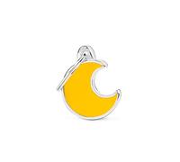 My Family Medaglietta per Cane Personalizzata, a Forma di Luna, Targhetta Cane con Incisione Gratis, Smaltata a Mano in Metallo, Collezione Charms