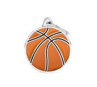 My Family Medaglietta per Cane Personalizzata Made in Italy. Cerchio Grande Basket. Targhetta Cane con Incisione Gratis. Smaltata a Mano in Metallo. Collezione Charms