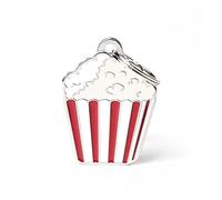 My Family Medaglietta per Cane Personalizzata Made in Italy, Pop Corn, Targhetta Cane con Incisione Gratis, Smaltata a Mano in Metallo, Collezione Food, 27x37 mm