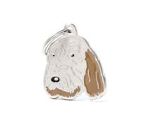 My Family Medaglietta per Cane Personalizzata Made in Italy, Spinone, Targhetta Cane con Incisione Gratis, Smaltata a Mano in Metallo, Collezione Friends, 28x33 mm