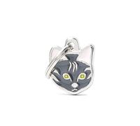 My Family Medaglietta per Gatto Personalizzata, A Forma di Gatto Europeo Tigrato, Targhetta Gatto con Incisione Gratis, Smaltata a Mano in Metallo, Collezione Friends