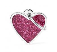 MY FAMILY MEDAGLIETTA SMALL HEART GLITTER PINK