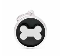 MY FAMILY Srl BLACK BIG CIRCLE BONE MEDAGLIETTA PER COLLARE