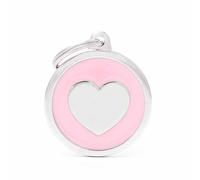 MY FAMILY Srl PINK BIG CIRCLE HEART MEDAGLIETTA PER COLLARE