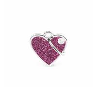 MY FAMILY Srl SMALL HEART MEDAGLIETTA PER COLLARE GLITTER PINK