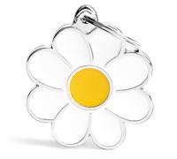 My Family Targhetta identificativa personalizzata per cane Made in Italy, grande margherita, targhetta per cani incisa gratuita, smaltata a mano in metallo, collezione di charms, 34 x 39 mm