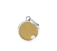 My Family Targhetta personalizzata per cani Made in Italy, Cerchio marrone, Targhetta per cani incisa gratuita, smaltata a mano in metallo, Collezione Basic Handmade