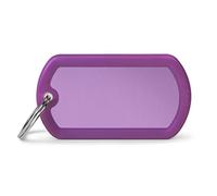 My Family Targhetta personalizzata per cani Made in Italy, Hushtag Militare Viola, Targhetta per cani incisa gratuita, in alluminio e gomma, collezione Hushtag