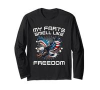 My Farts Smell Like Freedom Funny Eagle American 4 luglio Maglia a Manica