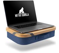 MY FAT GORILLA Tavolo Porta Laptop in Bambù con Cuscino Ergonomico, Scomparto di Archiviazione e Compatibile con Laptop fino a 17 Pollici