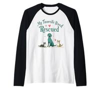 My Favorite Breed Is Recued Dog Cat Bird Amante Animali Fan Maglia con Maniche Raglan