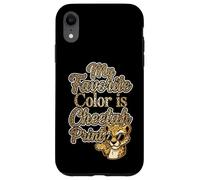 My Favorite Color is Cheetah Print Sassy Leopard Animal Custodia per iPhone XR