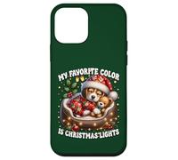 My Favorite Color Is Christmas Lights Cute Winter Beagle Custodia per iPhone 12 mini