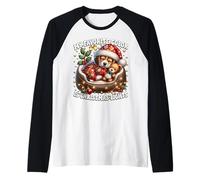 My Favorite Color Is Christmas Lights Cute Winter Beagle Maglia con Maniche Raglan