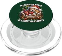 My Favorite Color Is Christmas Lights Cute Winter Beagle PopSockets PopGrip per MagSafe