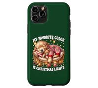 My Favorite Color Is Christmas Lights Golden Retriever Dog Custodia per iPhone 11 Pro