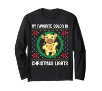 My Favorite Color Is Christmas Lights Mucca Funny Country Farm Maglia a Manica