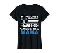 My Favorite EMT Calls Me Mama for Women Mother - Bandiera USA Maglietta