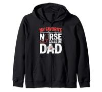 My Favorite Nurse Calls Me Dad Fathers Day American Flag Felpa con Cappuccio