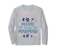 My Favorite People Call Me Mawmaw Cute Floral Festa della Mamma Maglia a Manica