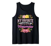 My Favorite People Call Me Mawmaw Funny Floral Festa della mamma Canotta