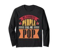 My Favorite People Call Me Pop Funny Fathers Day Nonno Maglia a Manica