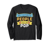 My Favorite People Call Me Pop Funny Fathers Day Nonno Maglia a Manica