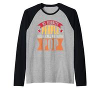My Favorite People Call Me Pop Funny Fathers Day Nonno Maglia con Maniche Raglan