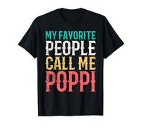 My Favorite People Call Me Poppi Fathers Day Funny Vintage Maglietta