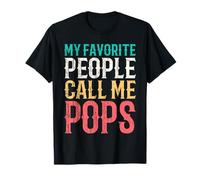 My Favorite People Call Me Pops Fathers Day Funny Vintage Maglietta
