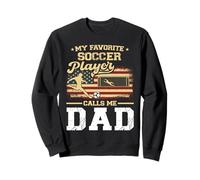 My Favorite Soccer Player Calls Me Dad Bandiera USA Fathers Day Felpa