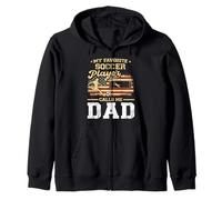 My Favorite Soccer Player Calls Me Dad Bandiera USA Fathers Day Felpa con Cappuccio