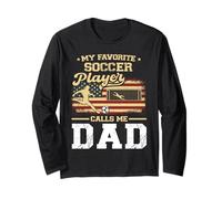 My Favorite Soccer Player Calls Me Dad Bandiera USA Fathers Day Maglia a Manica