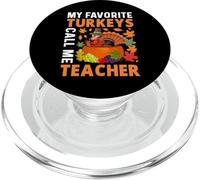 My Favorite Turkeys Call Me Teacher Thanksgiving Thankful PopSockets PopGrip per MagSafe