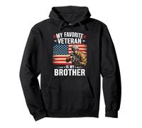 My Favorite Veteran Is My Brother Veterans Day Bandiera Americana Felpa con Cappuccio