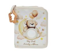 My Fir-st - Album fotografico per bambini, in morbido tessuto, con design a forma di orsetto, in poliestere e PVC, con gancio a stella, per 17 foto