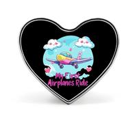 My First Airplane Ride Brooch Pins Heart Badge Collar Lapel Pins Dress Coat Accessories for Women Men