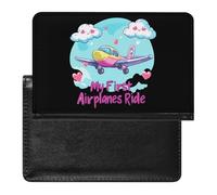 My First Airplane Ride - Porta passaporto per uomo e donna, in pelle PU, portafoglio da viaggio