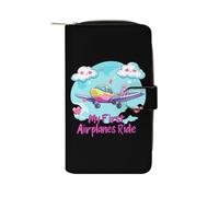 My First Airplane Ride - Portafoglio da donna in pelle PU, lungo, organizer per ufficio e viaggio