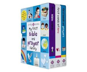 My First Bible and Prayer Library 3 Board Books Collection Set By Roger Priddy (First Book of Prayers, First Words of Love & First Bible Words)
