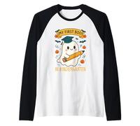 My First Boo in Kindergarten Carino Piccolo Fantasma Halloween Maglia con Maniche Raglan
