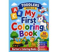 My First Coloring Book: 30 Big & Easy Coloring Pages with Animals, Tractors, Construction Vehicles, Airplanes, Unicorns & More | Thick Black Lines| One Image Per Page