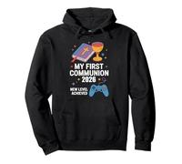 My First Communion 2026 New Level Achieved Comunione Gaming Felpa con Cappuccio