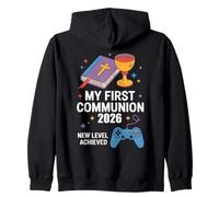 My First Communion 2026 New Level Achieved Comunione Gaming Felpa con Cappuccio