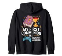 My First Communion 2027 New Level Achieved Prima Comunione Felpa con Cappuccio