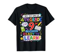 My First Day of Fourth Grade 9 Years Old Back To School Maglietta
